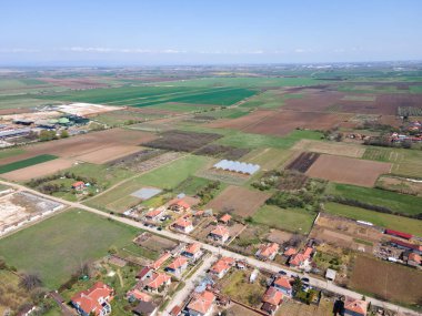 Bulgaristan 'ın Filibe Bölgesi' nin Tsalapitsa köyünün hava manzarası