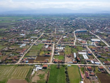 Bulgaristan 'ın Filibe Bölgesi' nin Tsalapitsa köyünün hava manzarası