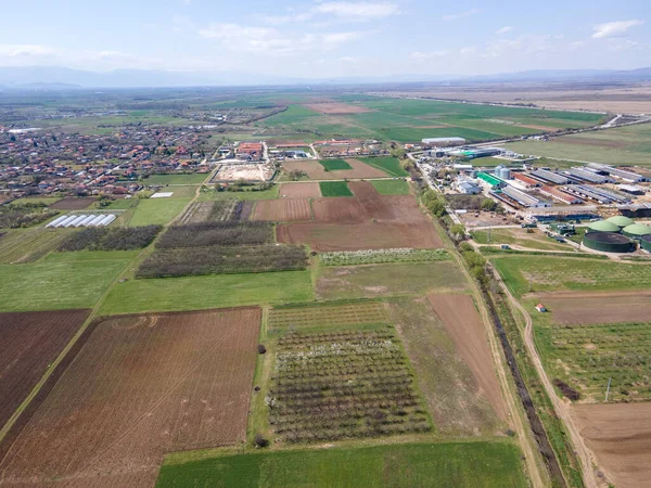 Bulgaristan 'ın Filibe Bölgesi' nin Tsalapitsa köyünün hava manzarası