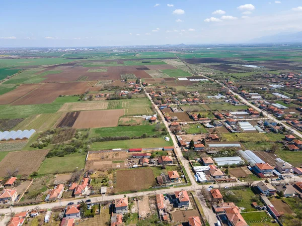 Bulgaristan 'ın Filibe Bölgesi' nin Tsalapitsa köyünün hava manzarası