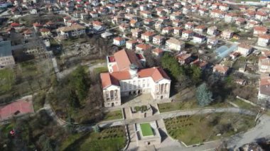 Bulgaristan 'ın Pazardzhik bölgesinin Bratsigovo kentinin şaşırtıcı hava manzarası