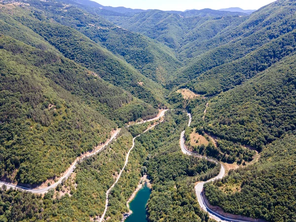 Légi Kilátás Vacha Antonivanovtsi Víztározó Rodope Hegység Plovdiv Régió Bulgária — Stock Fotó