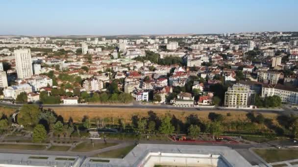 Fantastisk Antenn Utsikt Över Staden Ruse Bulgarien — Stockvideo