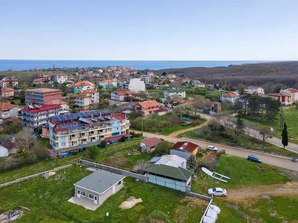 ブルガリア ブルガリアのシネモレ村付近の黒海海岸線の空中写真 — ストック写真