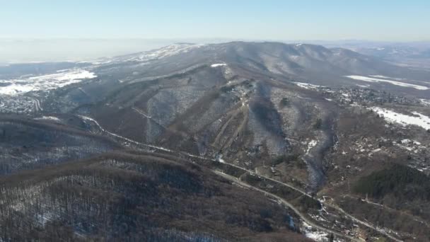 Vue Aérienne Hiver Montagne Vitosha Près District Boyana Sofia Bulgarie — Video