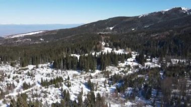 Bulgaristan 'ın Sofya Şehir Bölgesi Ofeliite bölgesindeki Vitosha Dağı' nın Hava Kış Manzarası