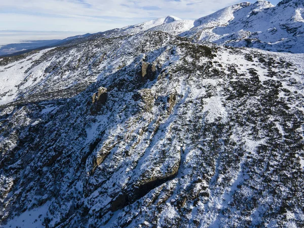 Increíble Paisaje Invierno Aéreo Montaña Rila Cerca Del Pico Malyovitsa — Foto de Stock
