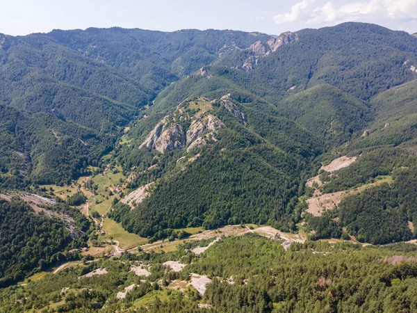 Vista Aérea Das Montanhas Rhodope Perto Belintash Bulgária — Fotografia de Stock