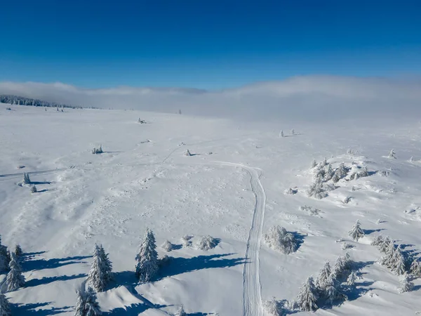 Vista Aérea Invierno Montaña Vitosha Región Ciudad Sofía Bulgaria —  Fotos de Stock