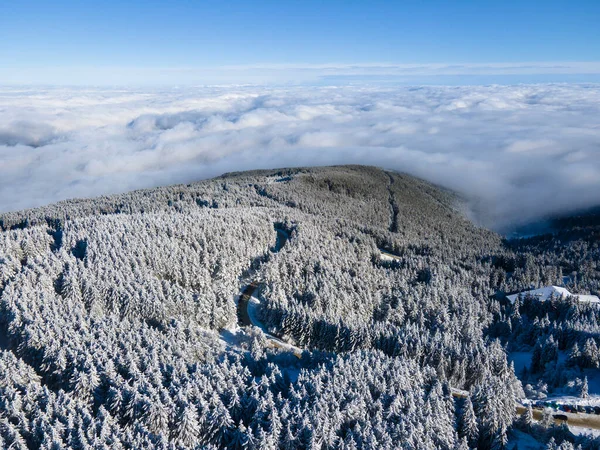 Aerial Winter View Vitosha Mountain Περιφέρεια Πόλης Της Σόφιας Βουλγαρία — Φωτογραφία Αρχείου