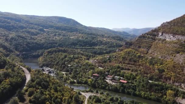 Vista Aérea Desfiladeiro Rio Iskar Montanhas Dos Balcãs Região Sófia — Vídeo de Stock