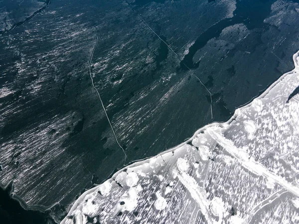 Bulgaristan Buzla Kaplı Golyam Beglik Barajı Nın Hava Manzarası Pazardzhik — Stok fotoğraf