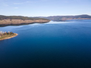 Bulgaristan 'ın Pazardzhik Bölgesi, Batak Reservoir Havacılık Manzarası