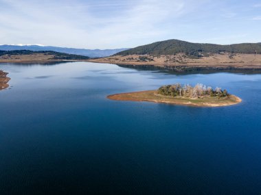 Bulgaristan 'ın Pazardzhik Bölgesi, Batak Reservoir Havacılık Manzarası