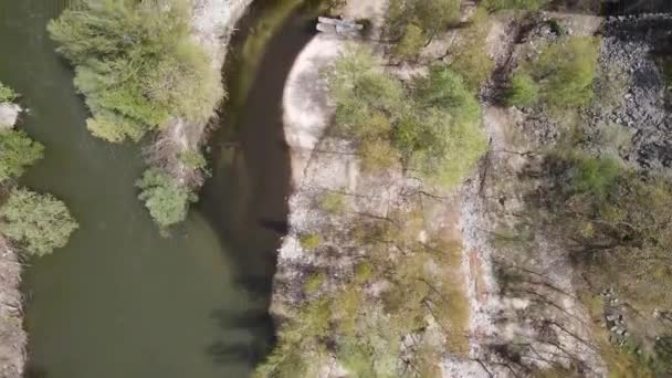 Luftaufnahme Des Struma Flusses Durch Die Kresna Schlucht Bulgarien — Stockvideo