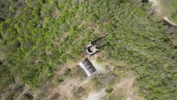 Vista Aérea Fortaleza Del Zar Búlgaro Samuel Cerca Aldea Kliuch — Vídeos de Stock