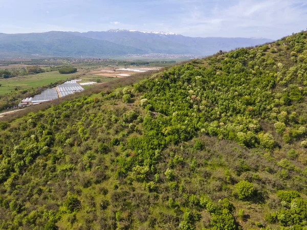 Bulgaristan 'ın Kozhuh Dağı ve Petrich vadisinin hava manzarası