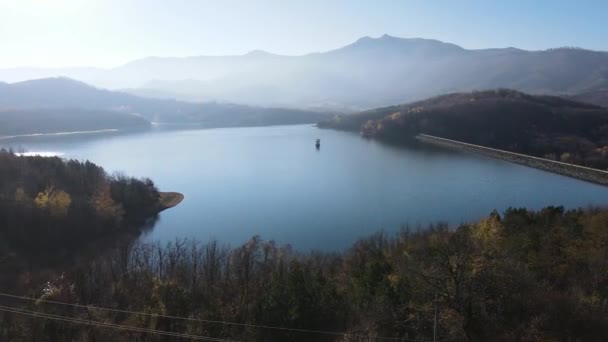 Вид Повітря Среченська Бара Водосховище Монтана Болгарія — стокове відео