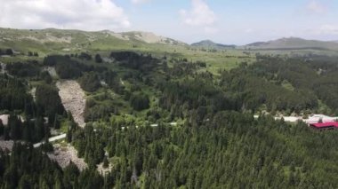 Bulgaristan 'ın Sofya Şehir Bölgesi, Vitosha Dağı' nın havadan yaz manzarası