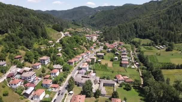 Widok Powietrza Wieś Mogilitsa Obwód Smoliański Bułgaria — Wideo stockowe