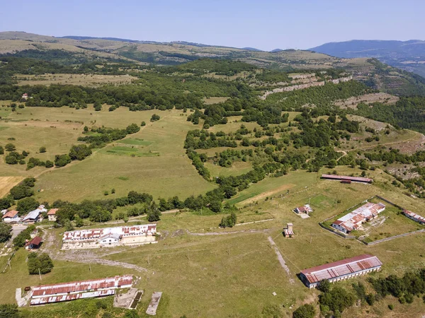 Letecký Pohled Řeku Iskar Soutěska Vesnice Zasele Balkánské Hory Bulharsko — Stock fotografie