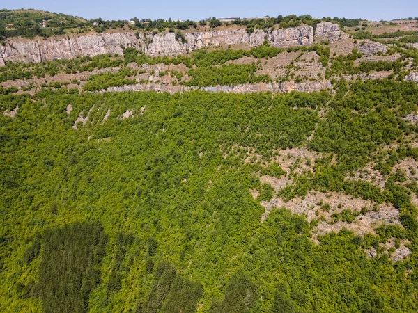 Aerial View Iskar River Gorge Village Zasele Balkan Mountains Bulgaria — Fotografia de Stock