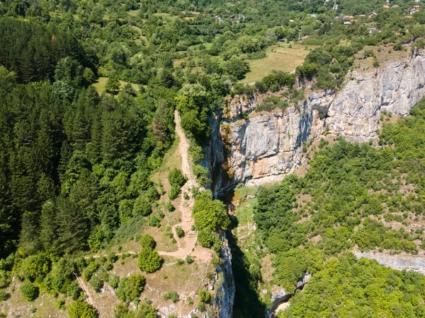 Aerial View Iskar River Gorge Village Zasele Balkan Mountains Bulgaria — 스톡 사진