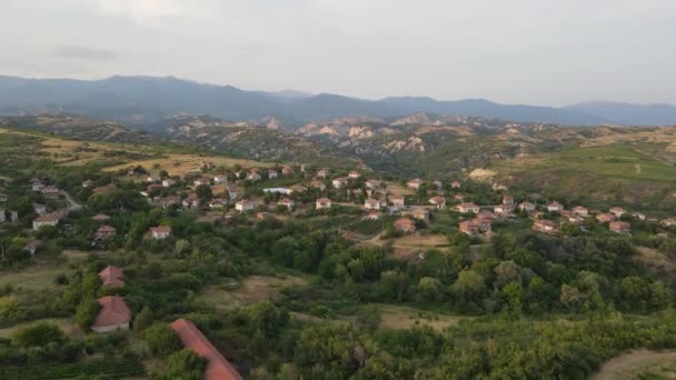 Bulgaristan Blagoevgrad Bölgesindeki Melnik Kasabası Yakınlarındaki Lozenitsa Village Vine Çiftliklerinin — Stok video