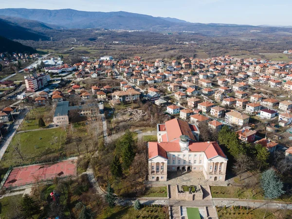 Vista Aérea Incrível Cidade Bratsigovo Região Pazardzhik Bulgária — Fotografia de Stock