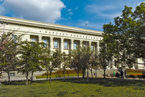 Sofia Bulgária Maio 2022 Vista Primavera Biblioteca Nacional São Cirilo — Fotografia de Stock