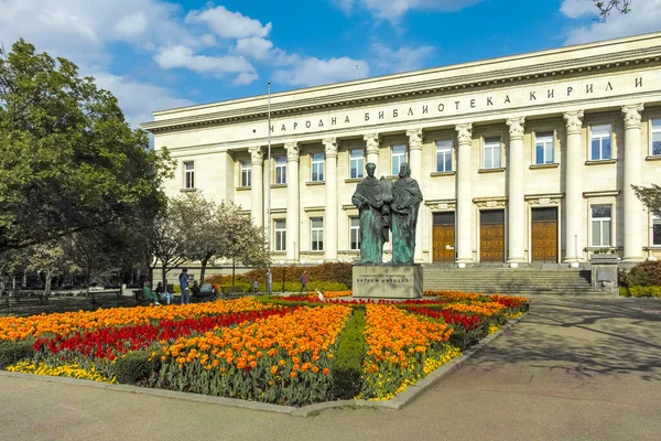 Sofia Bulgarije Mei 2022 Voorjaarsuitzicht Nationale Bibliotheek Saint Cyril Saint — Stockfoto