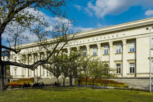 Sofia Bulgária Maio 2022 Vista Primavera Biblioteca Nacional São Cirilo — Fotografia de Stock