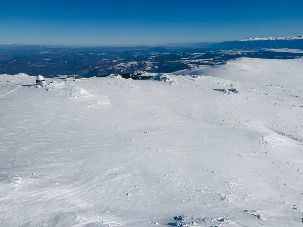 Vista Aérea Invierno Montaña Vitosha Cerca Del Pico Cherni Vrah — Foto de Stock