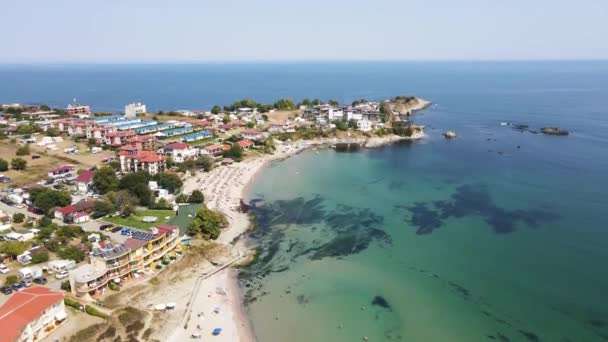 Vista Aérea Playa Arapya Cerca Ciudad Tsarevo Región Burgas Bulgaria — Vídeo de stock