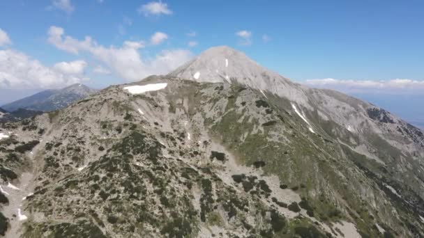 Erstaunliche Luftaufnahme Des Pirin Gebirges Der Nähe Des Muratov Gipfels — Stockvideo