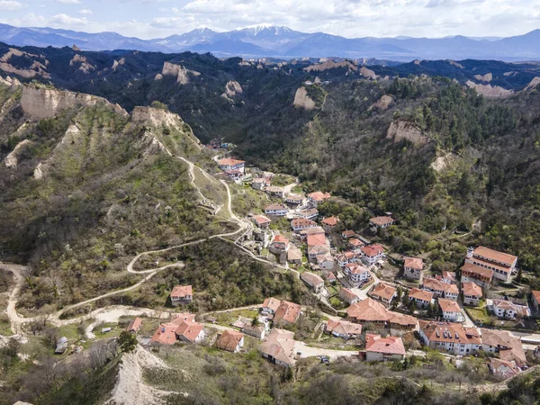 Vista Aérea Cidade Histórica Melnik Região Blagoevgrad Bulgária — Fotografia de Stock