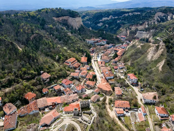 Vista Aérea Cidade Histórica Melnik Região Blagoevgrad Bulgária — Fotografia de Stock