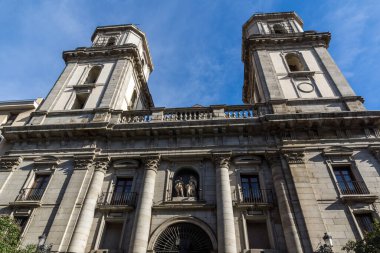 Madrid, İspanya - 23 Ocak 2018: bucak Our Lady iyi tavsiye kilise Madrid şehir, İspanya görünümünü şaşırtıcı