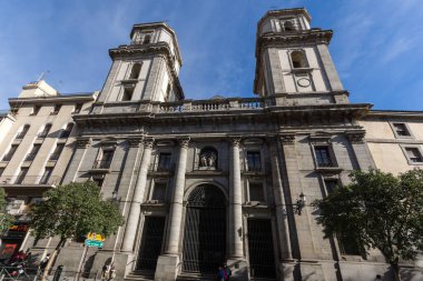 Madrid, İspanya - 23 Ocak 2018: bucak Our Lady iyi tavsiye kilise Madrid şehir, İspanya görünümünü şaşırtıcı