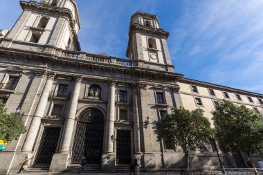 Madrid, İspanya - 23 Ocak 2018: bucak Our Lady iyi tavsiye kilise Madrid şehir, İspanya görünümünü şaşırtıcı