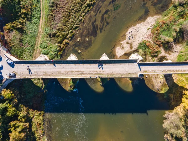 Vista Aérea Del Puente Del Siglo Xix Sobre Río Yantra —  Fotos de Stock