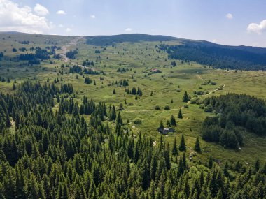 Bulgaristan 'ın Sofya Şehir Bölgesi, Vitosha Dağı' ndaki Konyarnika bölgesinin havadan görüntüsü