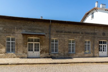 RUSE, BULGARIA -15 AĞUSTOS 2021: Bulgaristan 'ın Rusçuk kentinin merkezine Ulusal Ulaştırma ve Haberleşme Müzesi İnşa