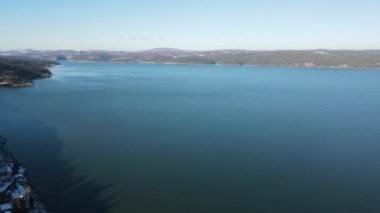 Bulgaristan 'ın Sofya kenti yakınlarındaki Iskar Barajı' nın hava manzarası