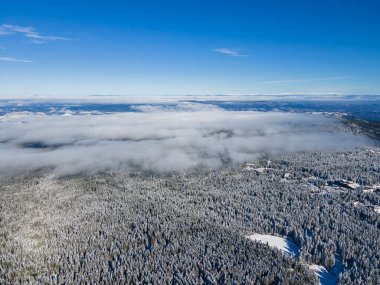 Bulgaristan 'ın Sofya Bölgesi' ndeki Borovets kayak merkezi yakınlarındaki Rila Dağı 'nın kış manzarası