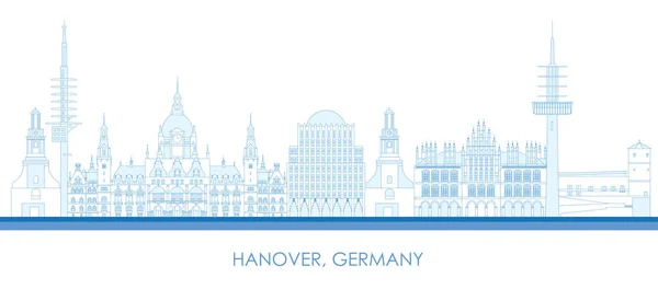 Outline Skyline Panorama City Hanover Germany Vector Illustration — Image vectorielle