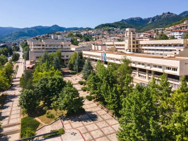 Bulgaristan 'ın Smolyan kentinin şaşırtıcı hava manzarası