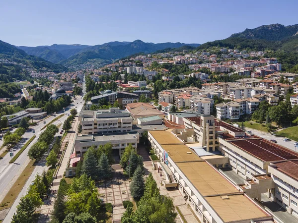 Bulgaristan 'ın Smolyan kentinin şaşırtıcı hava manzarası