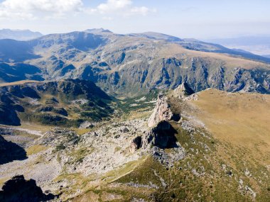 Bulgaristan 'ın Malyovitsa zirvesi yakınlarındaki Rila Dağı' nın şaşırtıcı hava manzarası