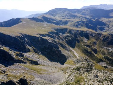 Bulgaristan 'ın Malyovitsa zirvesi yakınlarındaki Rila Dağı' nın şaşırtıcı hava manzarası